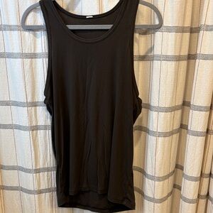 ALO Yoga Brand Women's Espresso Brown Tank Top Modal Rib Fabric